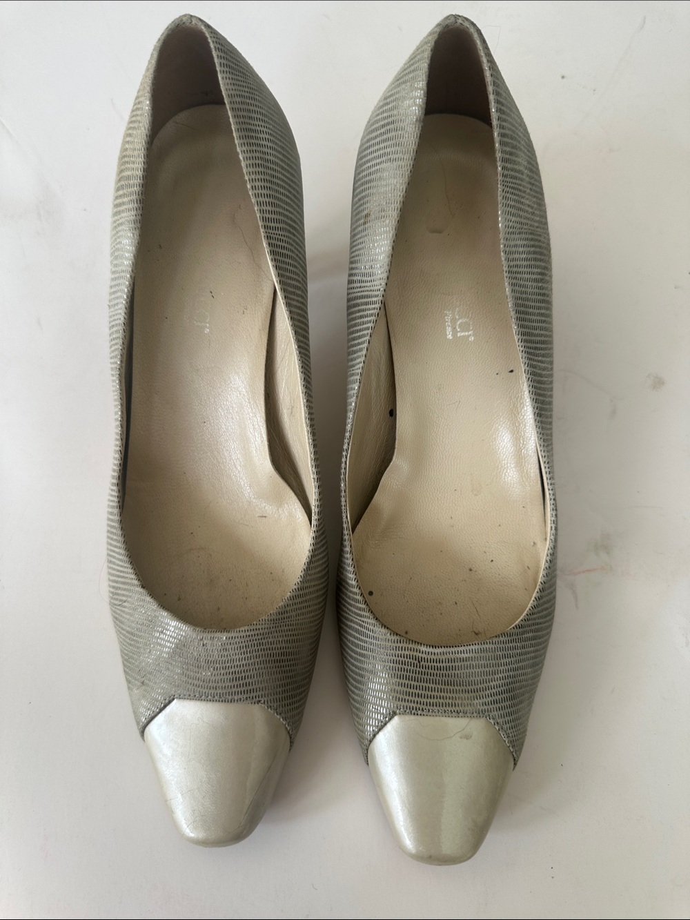 Elegant Women's Silver-Gray Pointed Toe Heels Made in Italy